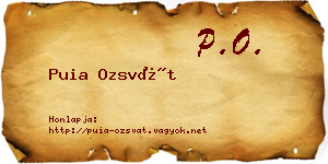Puia Ozsvát névjegykártya